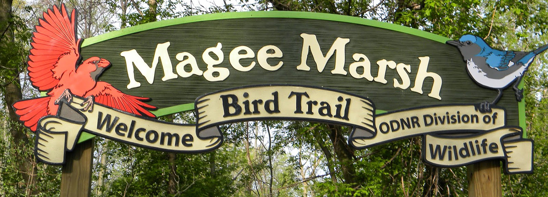 Slideshow Image - The trailhead sign for the Magee Marsh birding trail